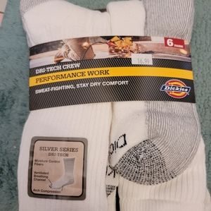 Dickies 6 pack Mens Dri-Tech Crew Performance Work Socks